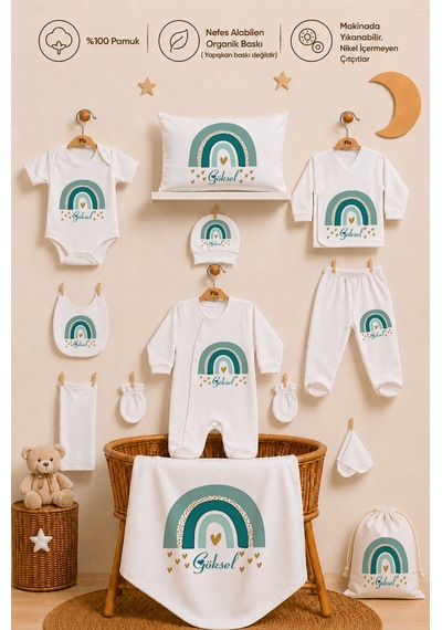 Pia Baby Kişiye Özel Erkek Bebek Hastane Çıkışı 12 Parça %100 Pamuk İsimli Organik Baskılı İsme Özel Keseli 105511kyx Ekru Pia Baby Kişiye Özel Erkek Bebek Hastane Çıkışı 12 Parça %100 Pamuk İsimli Organik Baskılı İsme Özel Keseli 105511kyx Ekru