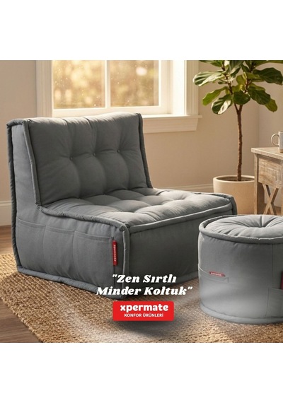 Xpermate Zen Sırtlı Minder İskandinav Tarzı Minder 80x60 Antrasit