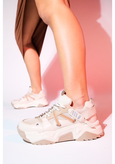 Luvishoes Leona Bej Kadın Spor Sneakers Bej