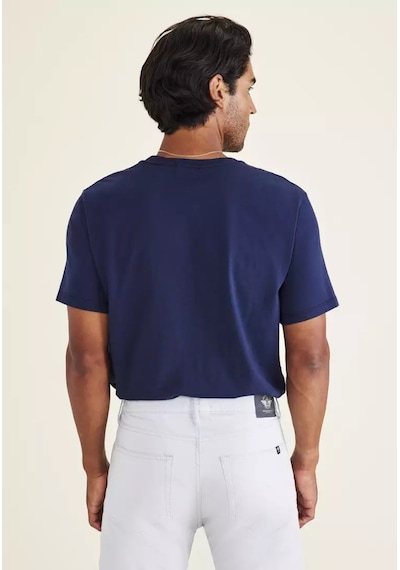 Dockers Erkek Minimalist T-shirt - Kısa Kol Yuvarlak Yaka Günlük Mavi
