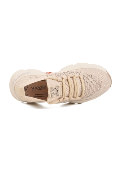 Krem Hafif Triko Örme Anatomik Kadın Sneaker B064 Z Krem