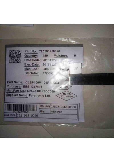 C252a106k60c300 10mf 100v 15mm Xıamen Polyester Kondansatör 5 Adet