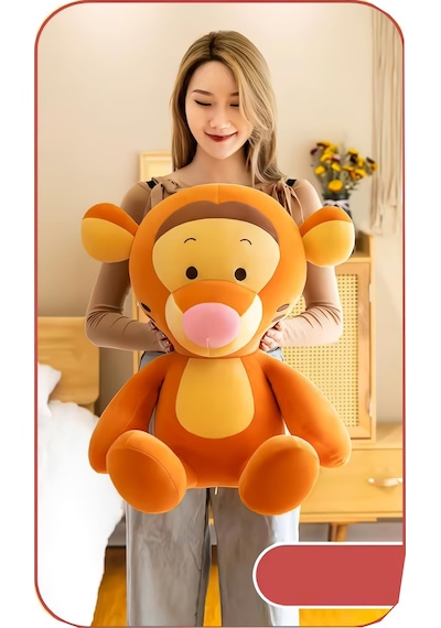 İthal Kumaş Winnie The Pooh Tiger Kaplan Anime Figür Peluş Oyuncak Uyku & Oyun Arkadaşı 50 Cm. Turuncu