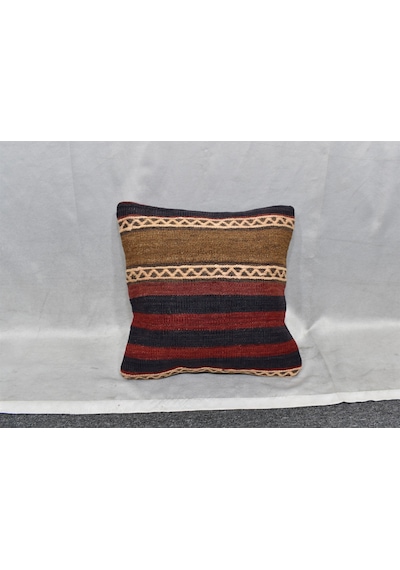 Zehra Abla Halı Yeni El Dokuma Dekorluk Kilim Kırlent Yastık Kılıfı 7502 Çok Renkli