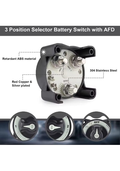 Mr-275h Akü Devre Kesici Şalteri 500a Agır Hizmet 3p 12-32v Off 1+2