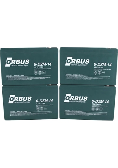 Orbus 12v 14 Ah Elektrikli Bisiklet Aküsü 4'lü Set