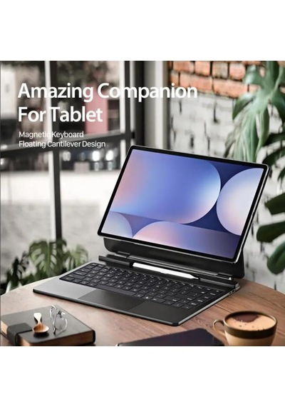 Samsung Galaxy Tab S8 Ultra /s9 Ultra/s10 Ultra 14.6 İnç İle Uyumlu Magic Keyboard Touchpad Türkçe Kalem Bölmeli Işıklı Klavyeli Kılıfı Sm-x920