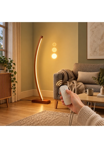 Vilinze Jedi Ahşap Led Dekoratif Ayaklı Lambader Bordo