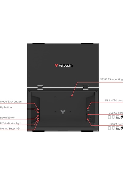 Verbatim Essentials 15,6 Full Hd 1080p Çift Ekran Ips Taşınabilir Dual Monitör