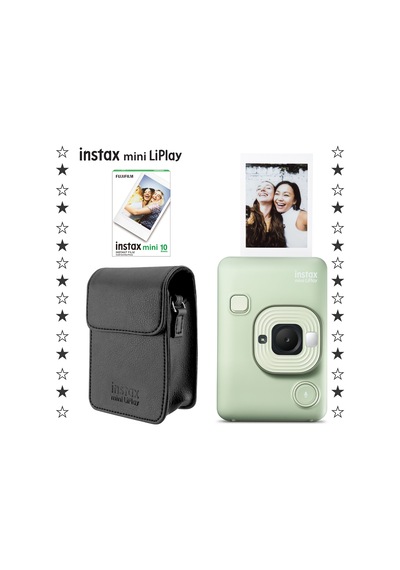 Instax Mini Liplay Hybrid Fotoğraf Makinesi + 10 'lu Film + Deri Kılıf Set
