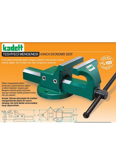 Kanca Kadett Tesviyeci Sabit Mengene 200mm