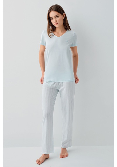 Pierre Cardin Kadın Mavi Pijama Takım Pc9202-s-v2 Mavi