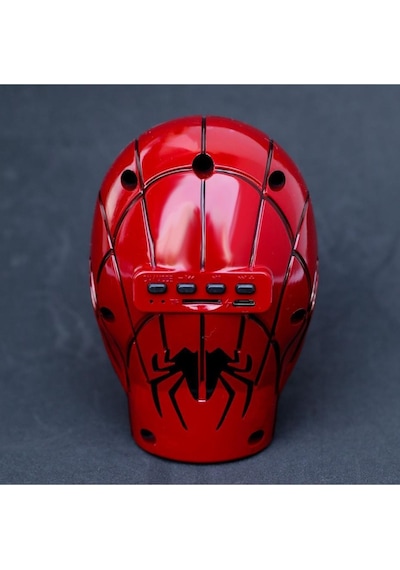 Spiderman Örümcek Adam Kablosuz Bluetooth Hoparlör Stereo Hoparlör Led Işık Kırmızı