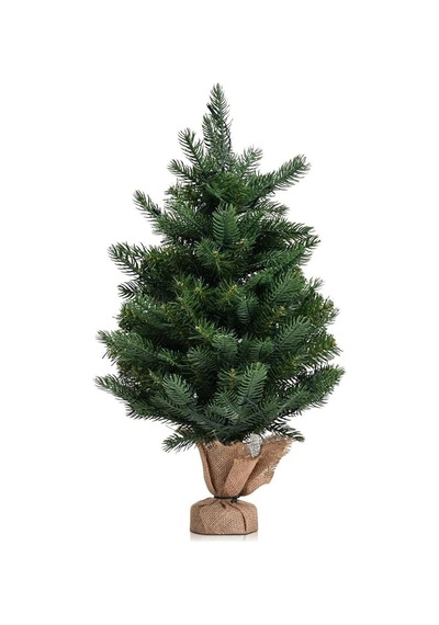 Lapidaria 40 Cm Led Işıklı Yılbaşı Çam Ağacı Kütük Tabanlı Jüt Ipli Diğer