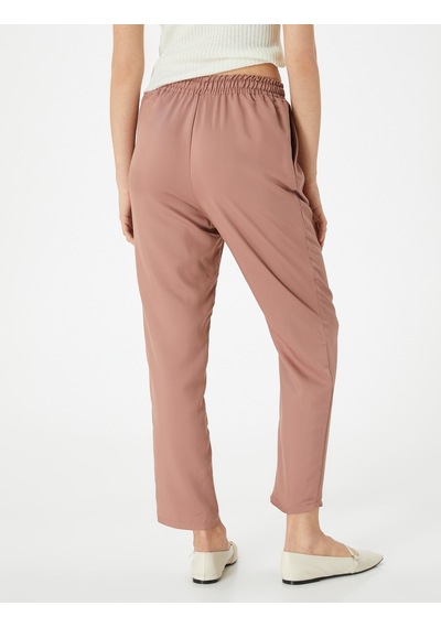 Koton Chino Pantolon Bağcıklı Yüksek Bel Cep Detaylı Rose 4sak40015uw Pembe