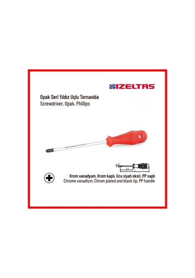 İzeltaş Yıldız Uçlu Tornavida, 4.5x80 Mm, Opak Seri, Güvenli Ve Hassas