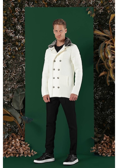 Efor 02 Slim Fit Ekru Spor Kaban Ekru