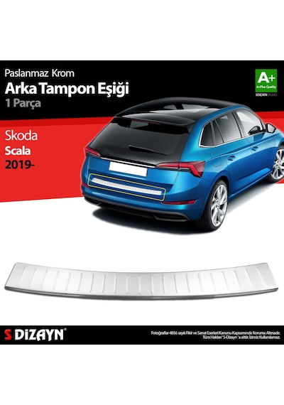 S-Dizayn  Skoda Scala Krom Arka Tampon Eşiği 2019 Üzeri