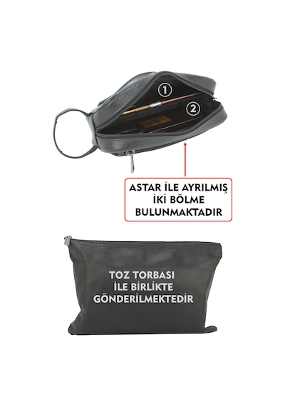 Dada Hakiki Deri Piremium Siyah Renk Erkek El Çantası 250 Gr Erkek El Portföyü Erkek Bakım Çantası Clutch