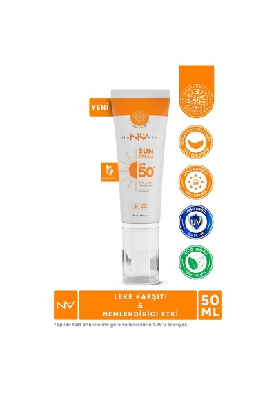 Naturavia Leke Karşıtı Ve Nemlendirici Yüz Ve Vücut Güneş Kremi SPF50+ 50 ML