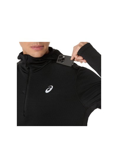 Asics Road Wınter Ls Hoodıe Erkek Siyah Beyaz Sweatshirt 2011d359-001
