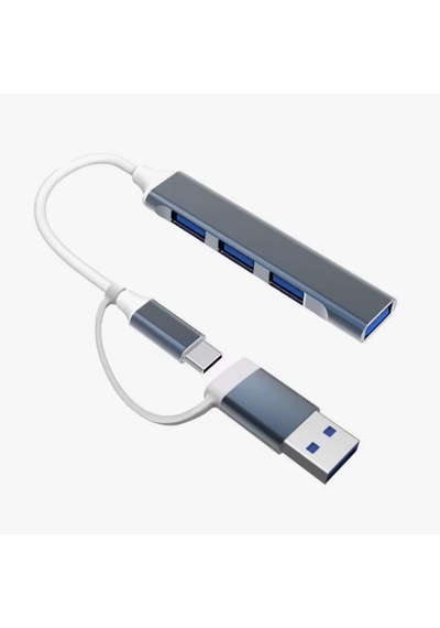 Multi Usb Çoklayıcı 4 Port 'lu Bağlantı İstasyonu İnce Usb Bölücü Type-c Tipi Çoklu Adaptör