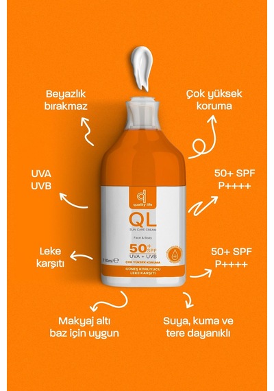 Quality Life Leke Karşıtı Su Bazlı Yüz Güneş Kremi SPF50 110 ML
