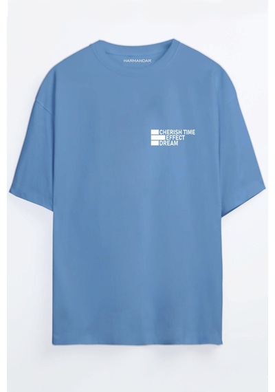 Dream Effect Baskılı Bordo - Mavi Oversize T-shirt Mavi Dream Effect Baskılı Bordo - Mavi Oversize T-shirt Mavi