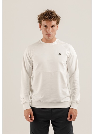 Airlife Saturn Ur7 Pro I Sıfır Yaka Erkek Sweatshirt Beyaz