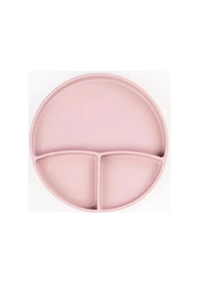 Pembe 3 Lü Silikon Yemek Seti Önlük + Diş Kaşıyıcılı Kaşık + Vakumlu Tabak Renkli