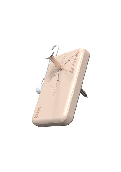 Bix Pb121 Qi2.2 Sertifikalı 25w Kablosuz Magsafe 10000mah Ultra Korumalı Powerbank Dahili Usb-c Kablolu Bej
