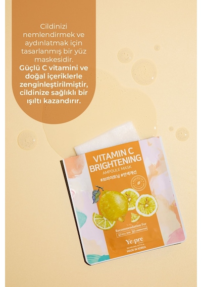 Ye:pre Vitamin C Brightening Ampoule Kore Yüz Maskesi 23 ML