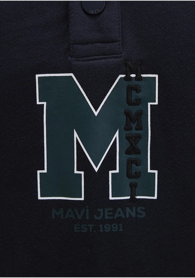 Mavi Erkek Yarım Düğmeli Sweatshırt Gece Lacivert 0s10494-70490 Lacivert