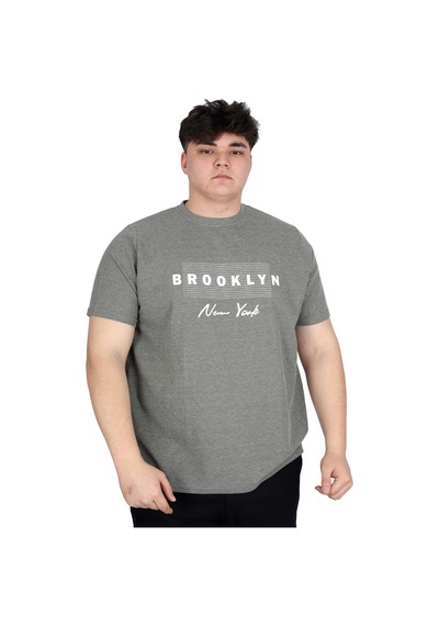 Mode Xl Büyük Beden Erkek Tişört Baskılı Brooklyn Waffle U25002 Haki Haki