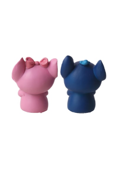 Lilo & Stitch Ayakları Sallanan 2 Li Biblo Seti Dekoratif Ürün Ev Ofis Yeni Yıl Doğum Günü Hediyesi 20 Cm