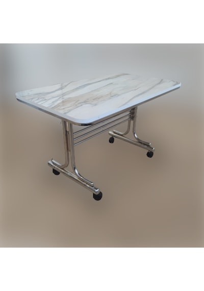 Pratik 70X110 Tekerlekli Orta Sehpa Krom Nikel Kaplamalı Metal (514492139)
