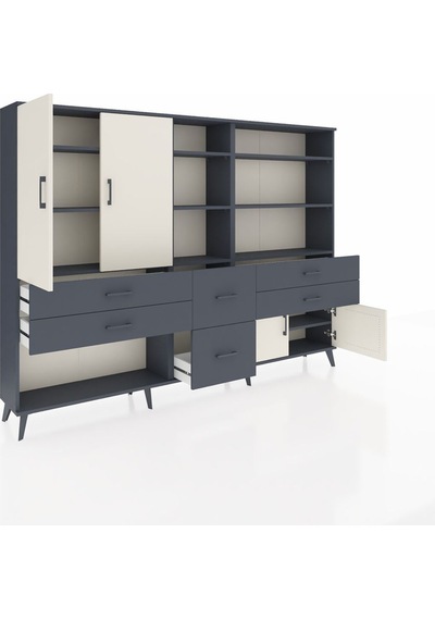 Arges Dolap 10 Raflı 6 Çekmeceli 4 Kapaklı 220x30x163 Antrasit-aytaşı/antrasit Aytası/antrasıt - Antrasıt Arges Dolap 10 Raflı 6 Çekmeceli 4 Kapaklı 220x30x163 Antrasit-aytaşı/antrasit Aytası/antrasıt - Antrasıt