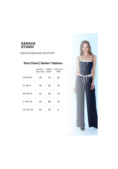 Sagaza Studio Ss6041 Fermuarlı İnce Askılı Büstiyer Lacivert