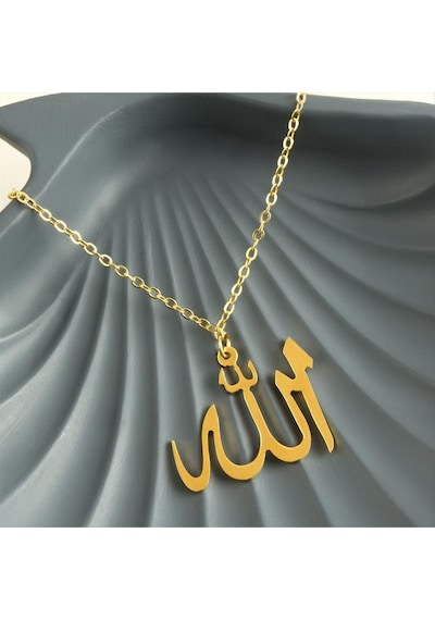 Flzdgnkr Allah Yazılı Uçlu Kolye-sarı altın