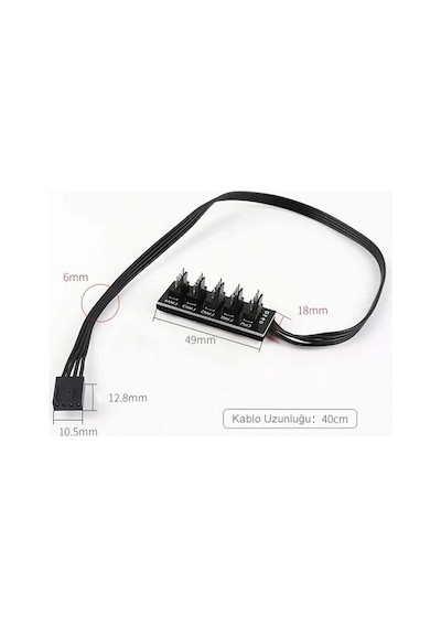 40cm 5li Fan Port Çoğaltıcı Kart Cpu Soğutucu Güç Hub Uzatma Genel