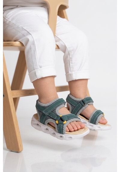 Cool Sage B Petrol Cırtlı Işıklı Erkek Çocuk Sandalet
