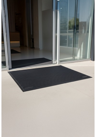 Kaymaz Taban Kauçuk Dış Mekan Paspası, Kauçuk Kapı Önü Paspası 60x80 cm Channel Mat