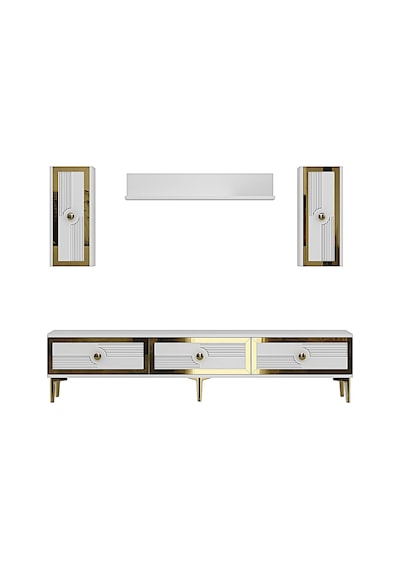 Tvr1816bg Pega Tv Ünitesi Takımı Beyaz-gold 180cm Beyaz - Altın