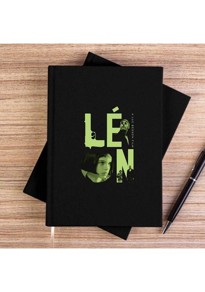 Leon Film Siyah Çizgisiz Kanvas Defter