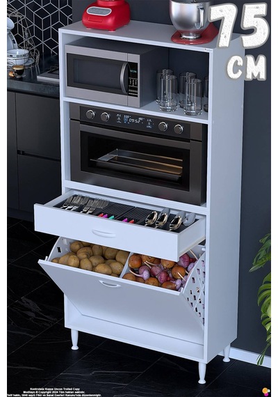 Vela 75 Cm Fırın Dolabı Açık 2 Raflı 2 Göz Sepetli Çok Amaçlı Mutfak Kiler Banyo Dolabı 75x163x32 Cm Beyaz Vela 75 Cm Fırın Dolabı Açık 2 Raflı 2 Göz Sepetli Çok Amaçlı Mutfak Kiler Banyo Dolabı 75x163x32 Cm Beyaz