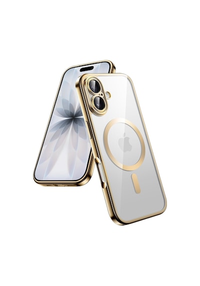Teknomoda Apple Uyumlu iPhone 17 Kılıf Kamera Lens Korumalı Renkli Magsafe Şeffaf Silikon Gold Gold