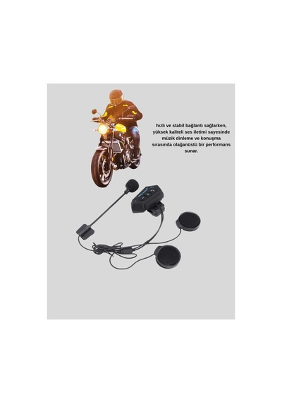 Motosiklet Kaskı İçin Bluetooth Kulaklık Kablosuz Mikrofonlu Gürültü Azal - Hs08376525-9