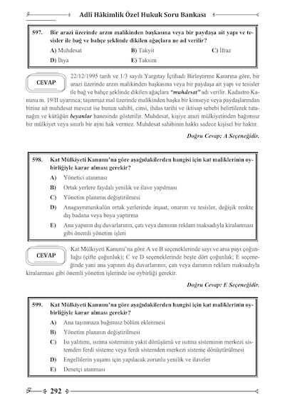 Adli Hakimlik Özel Hukuk Soru Bankası 21. Baskı Monopol Yayınları