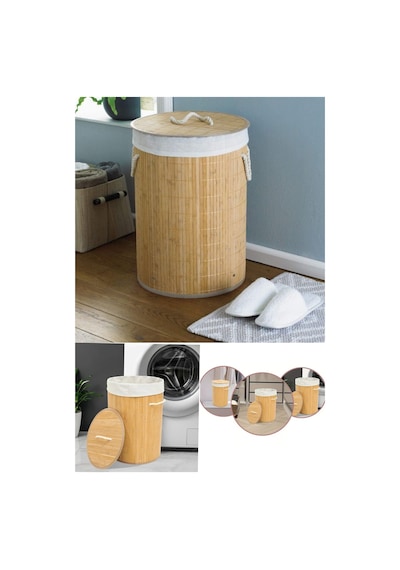 Dekoratif Doğal Oval Banyo Bambu Kirli Çamaşır Sepeti Diğer