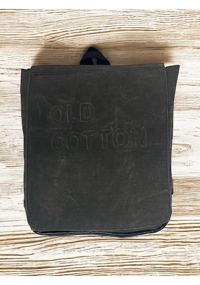 Old Cotton Cargo Vintage Su Geçirmez Kanvas Salaş Unisex Günlük Okul Tablet Sırt Çantası Naoko S 24x30cm Siyah